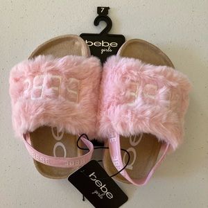 Bebe Toddler Faux Fur Sandal Size 7